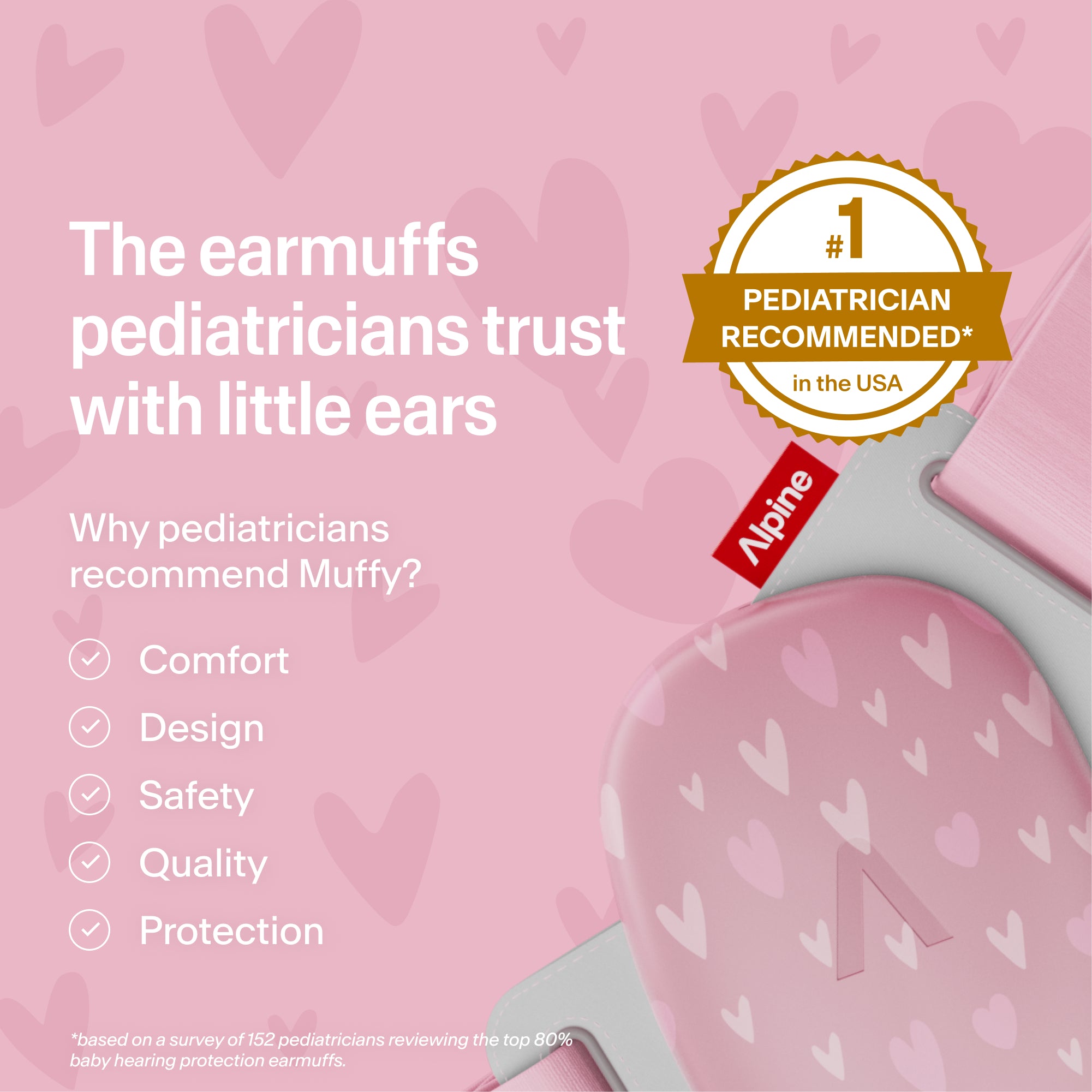 Alpine Muffy hearts ear muffs,