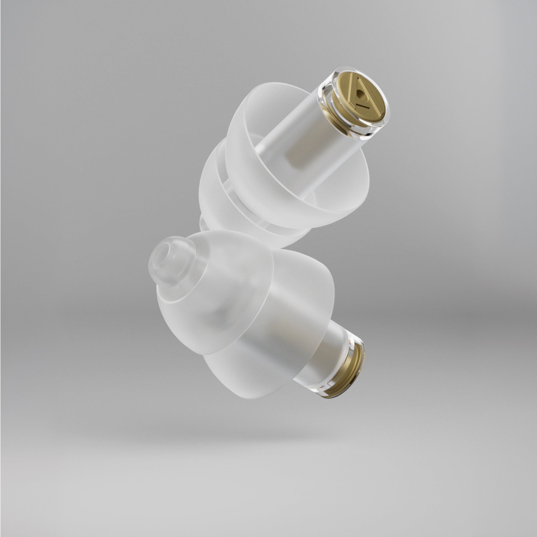 Pair of Alpine MusicSafe earplugs with gold-tone filters