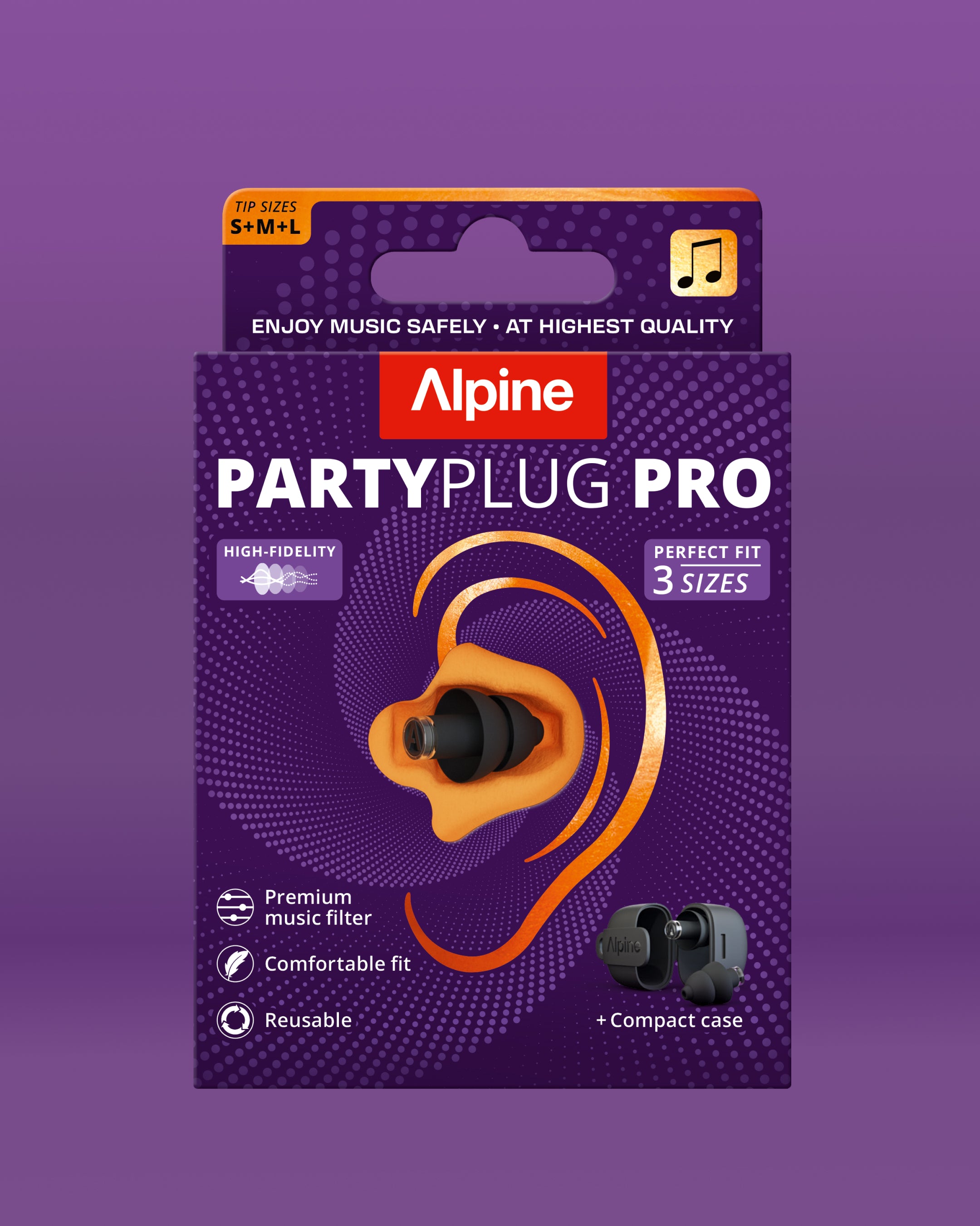 alpine partyplug pro festival earplugs package image