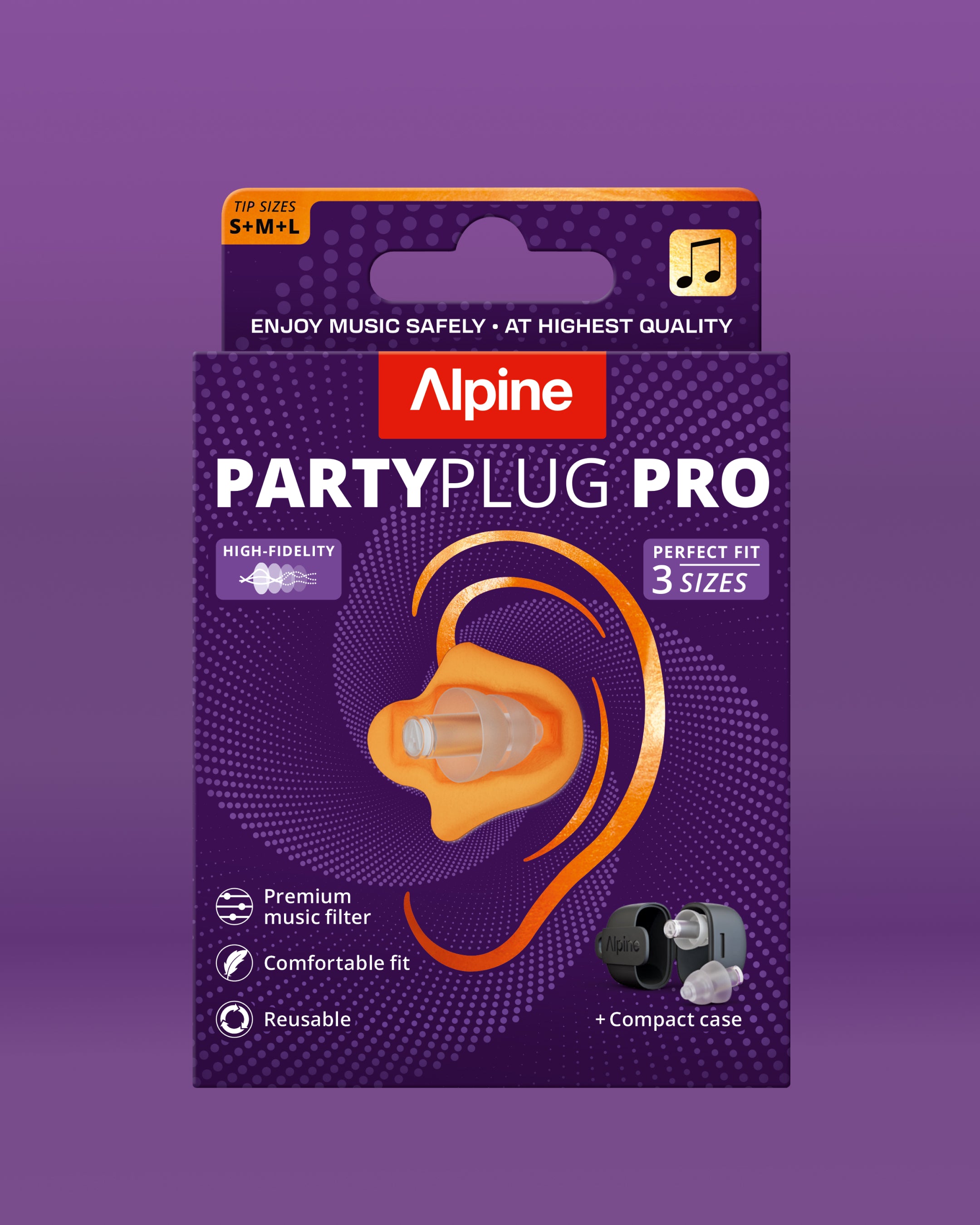 alpine partyplug pro festival earplugs package image