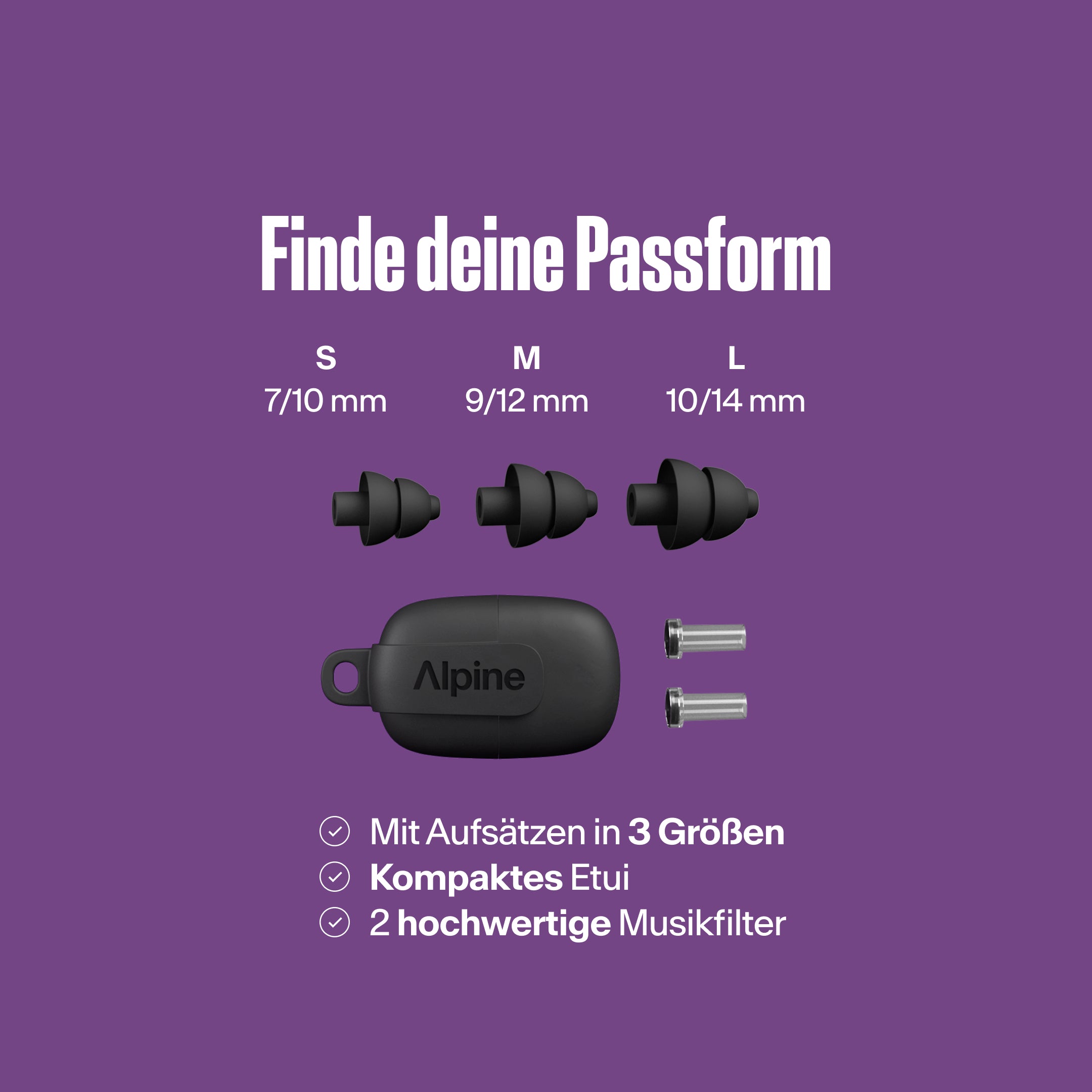 Alpine PartyPlug Pro Festival-Ohrstöpsel schwarz