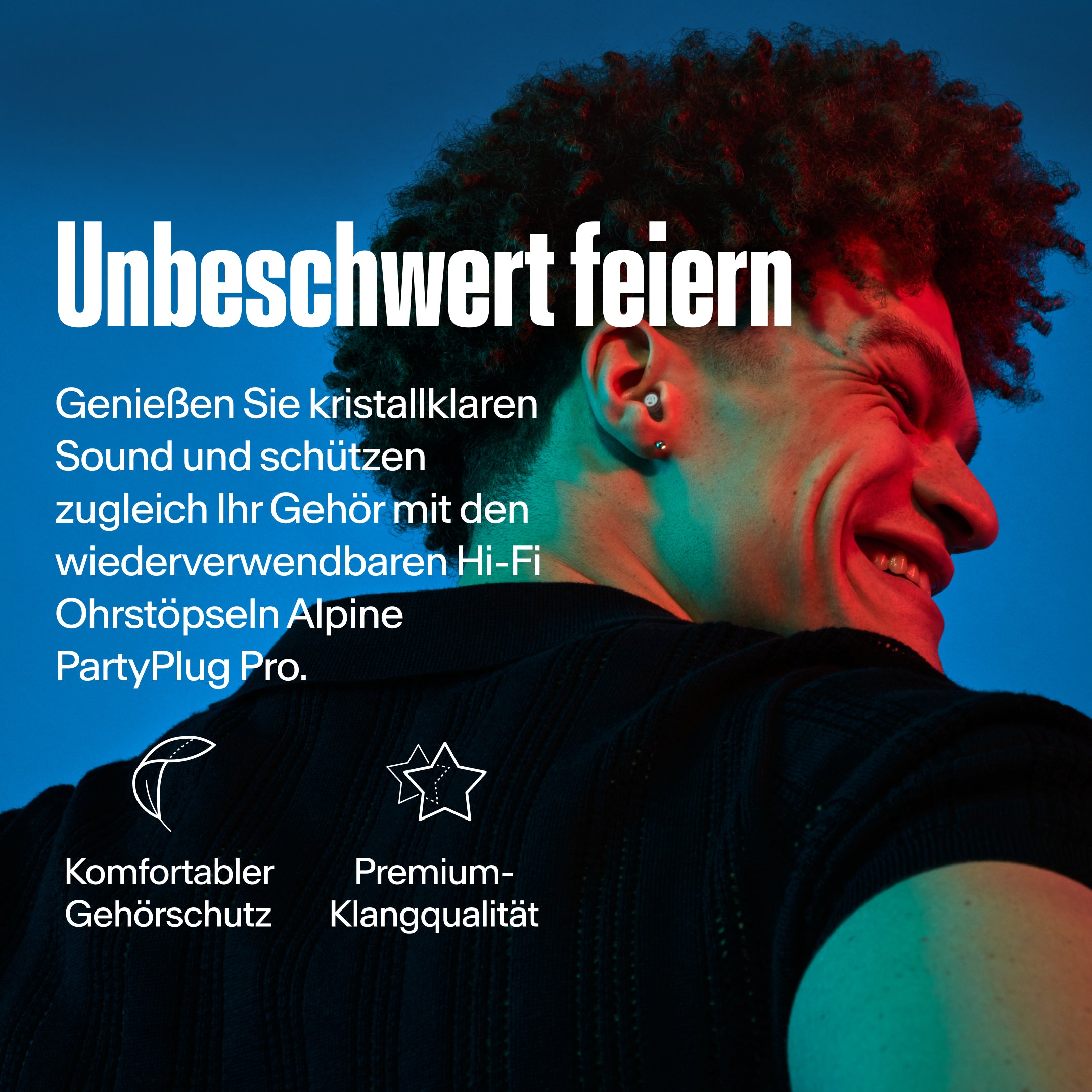 Alpine PartyPlug Pro Festival-Ohrstöpsel transparent