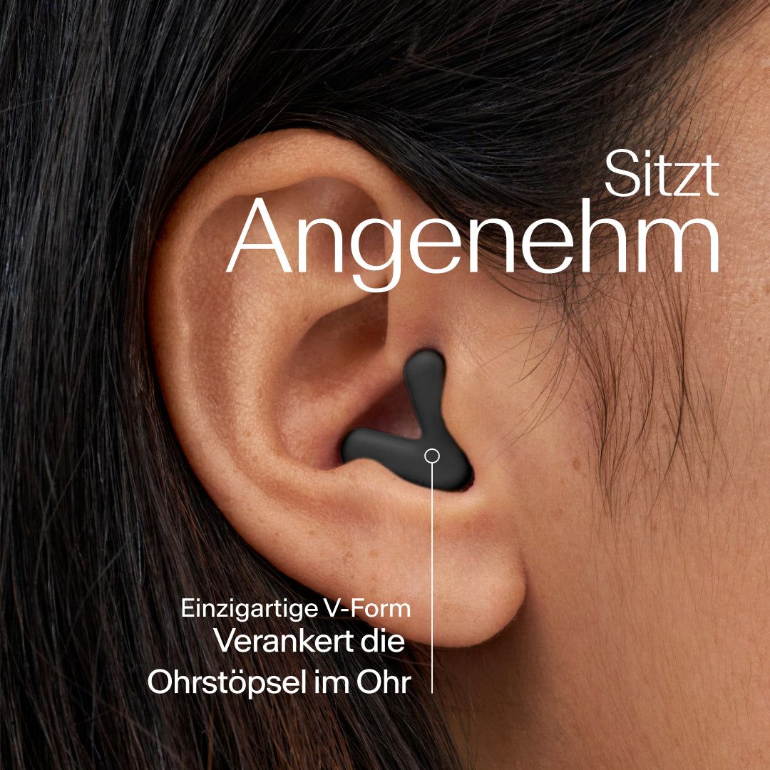 Alpine Silence Gehörschutz mit engem Sitz im Ohr - black