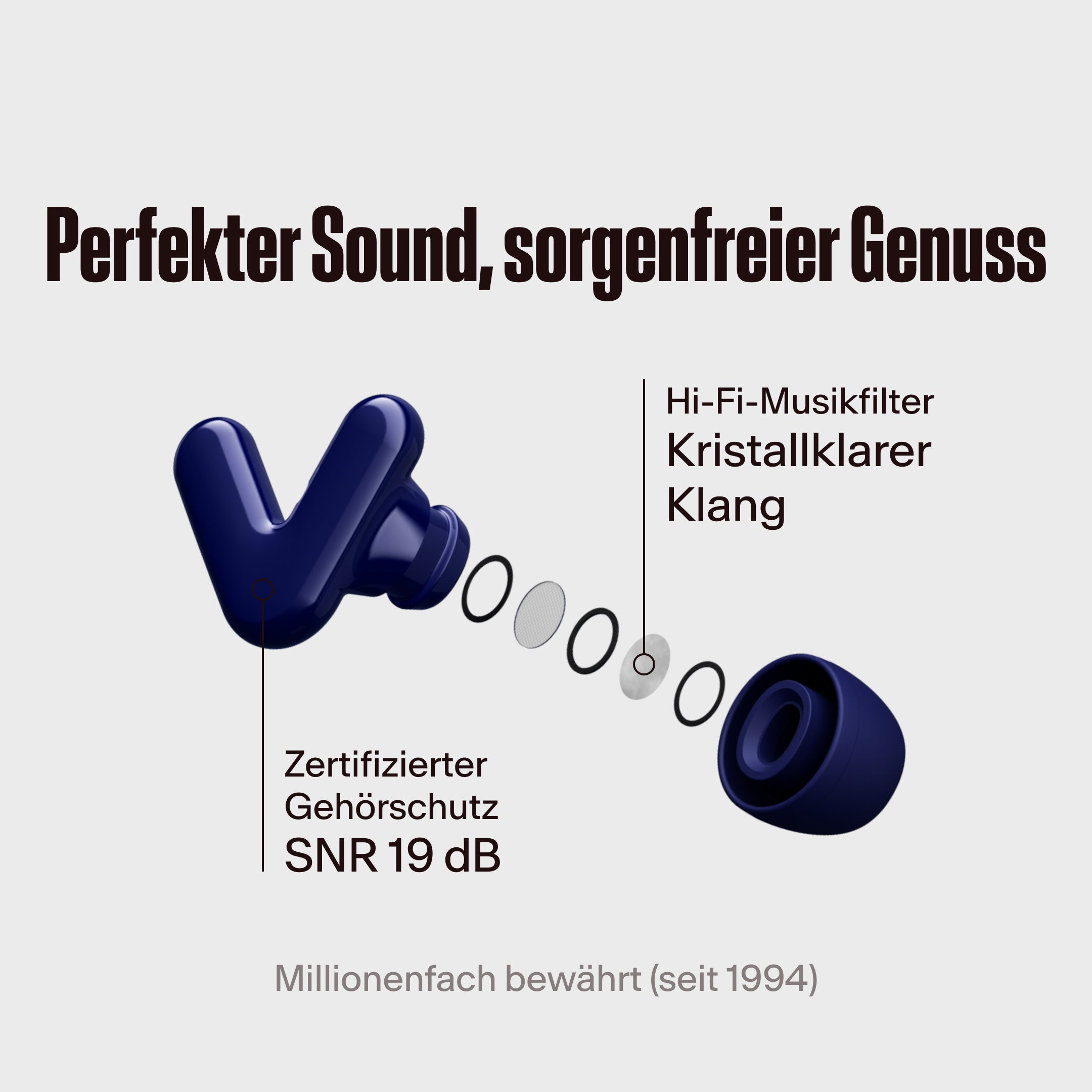 Alpine Tune Filter im Detail gezeigt in dark blue