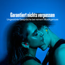 Mann und Frau mit Alpine Tune in neon pink und neon yellow tanzen gemeinsam