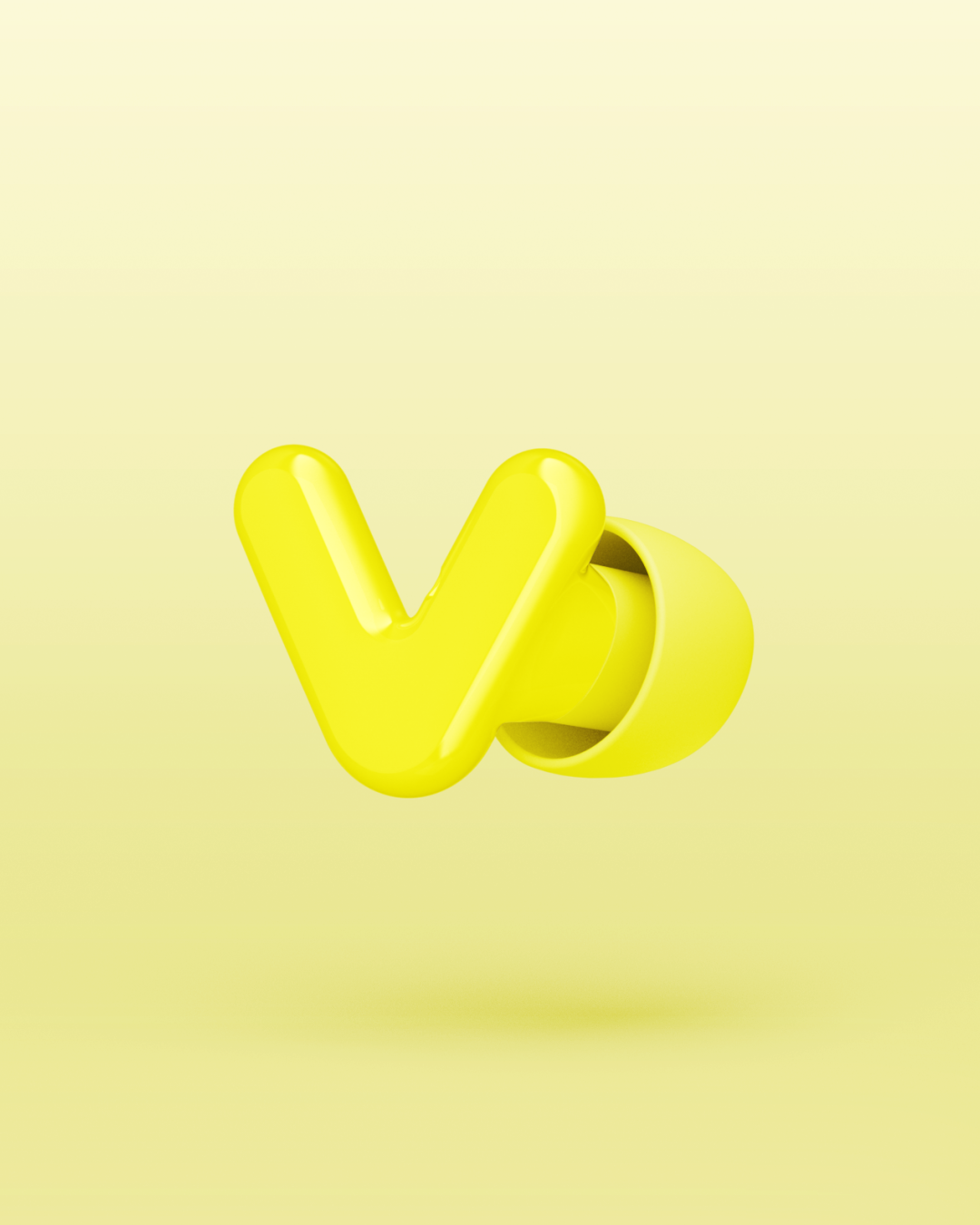 Rendering alpine tune earplug in neon-yellow