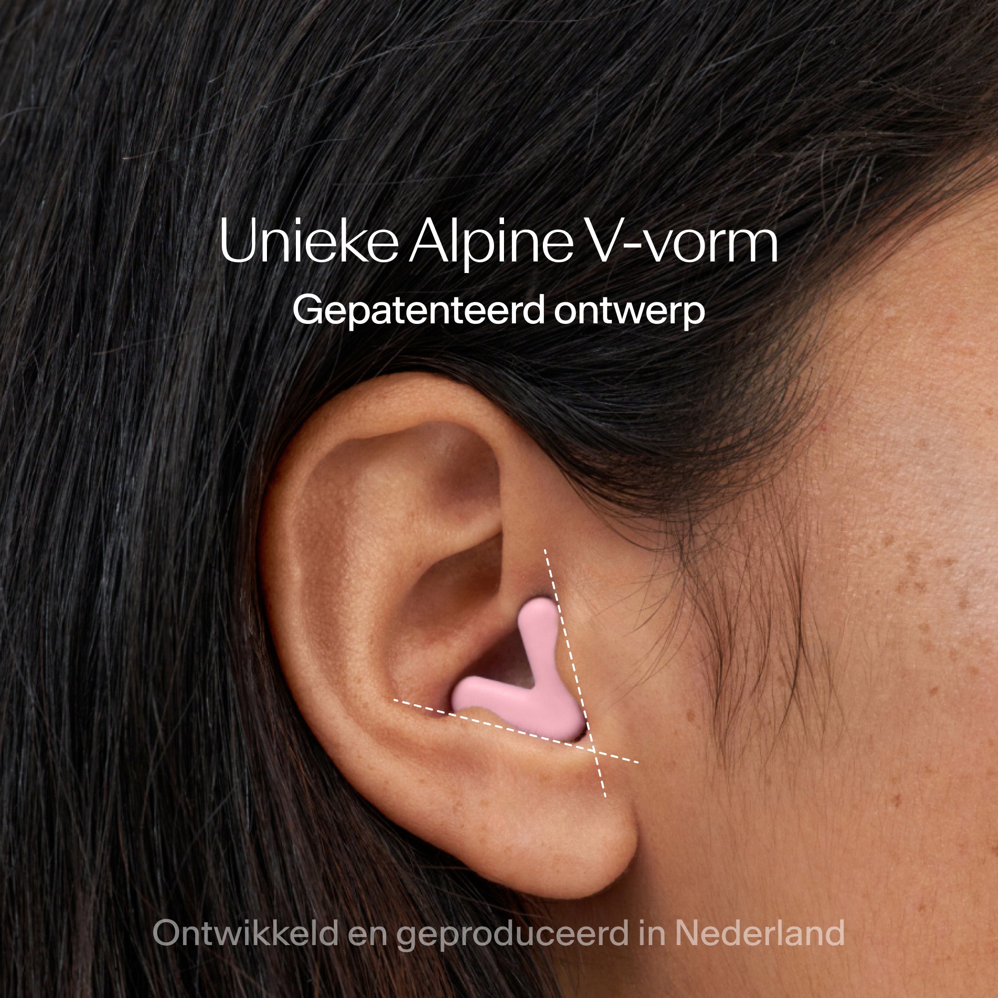 Alpine Silence oordoppen met nauwsluitende pasvorm in oor – beige #color_pink #lang_nl
