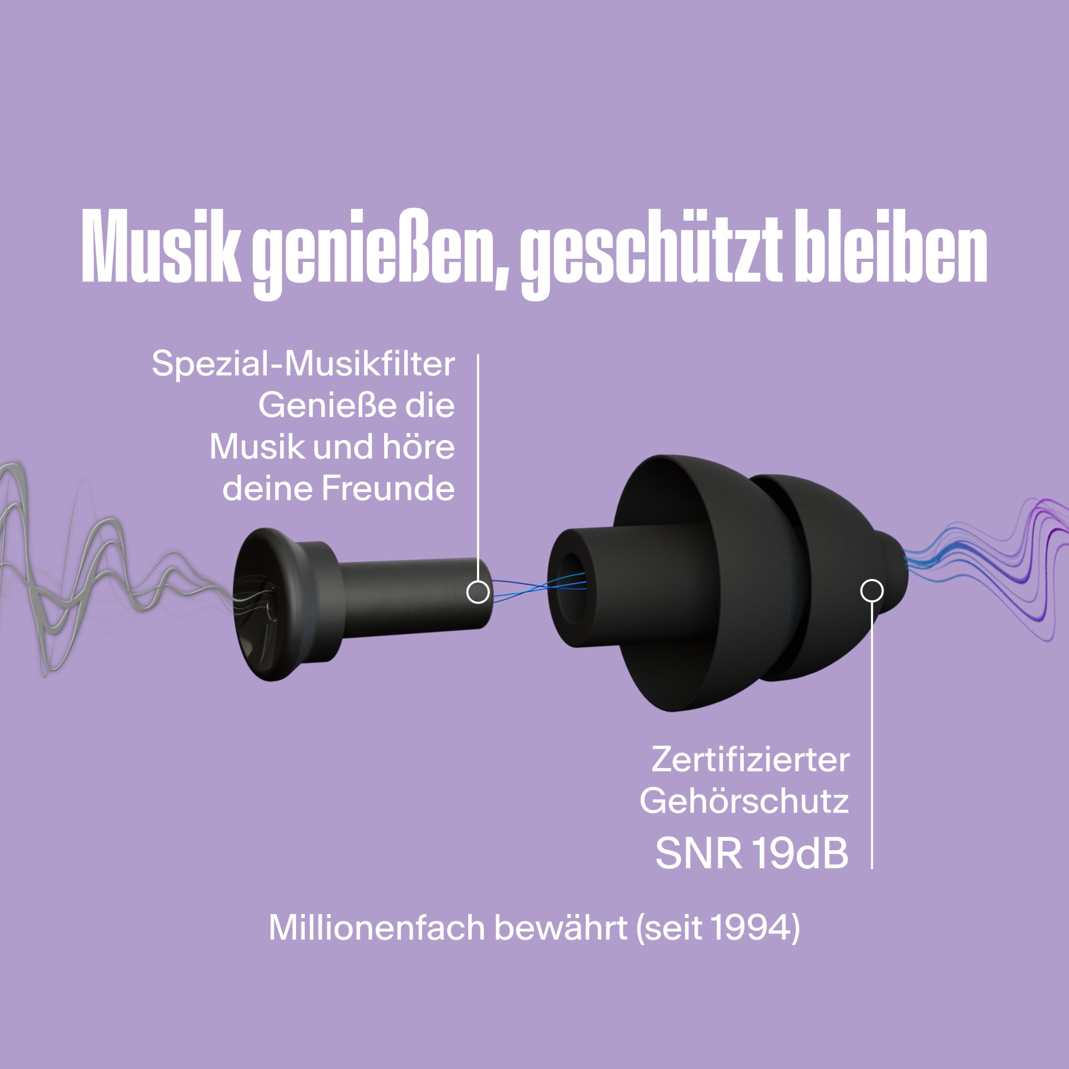 Alpine PartyPlug Festival-Ohrstöpsel schwarz #color_schwarz