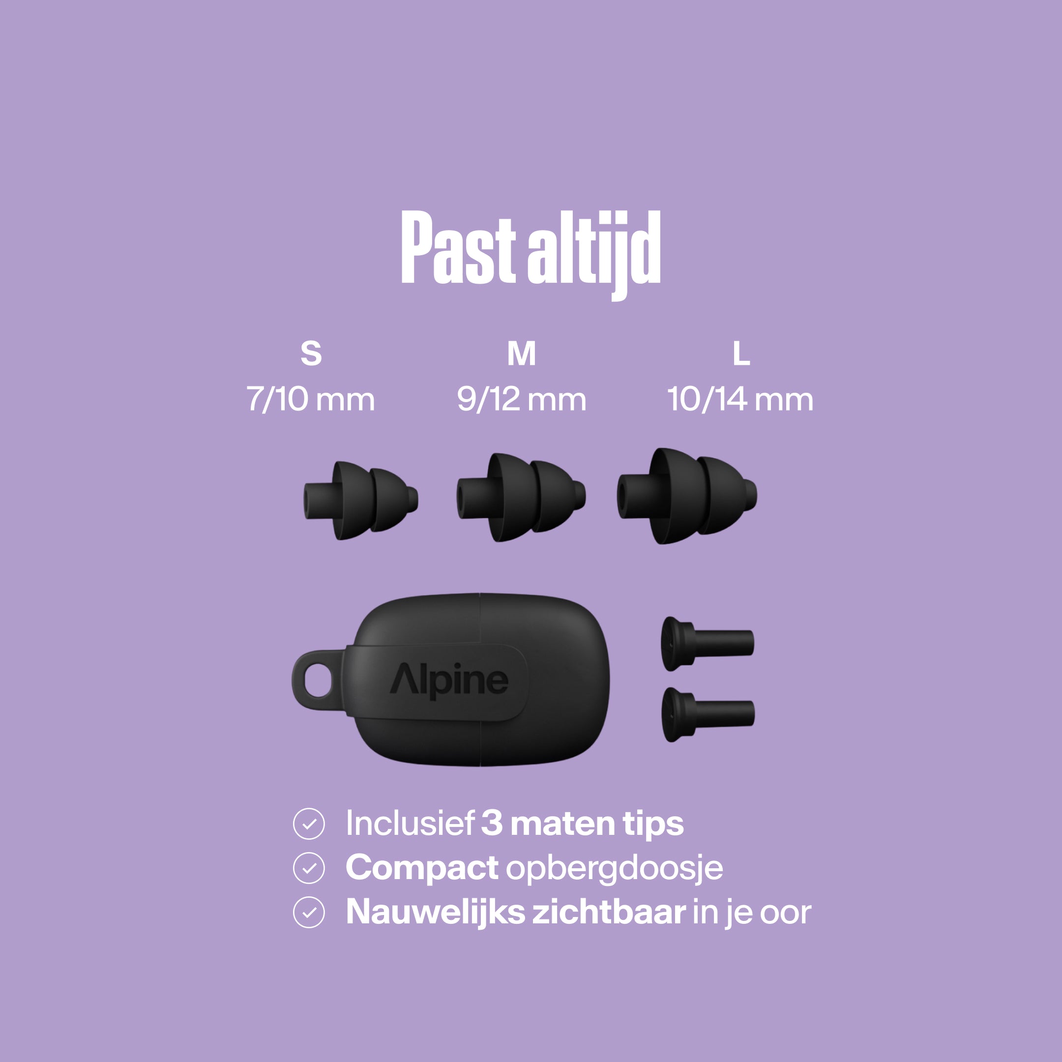 Alpine PartyPlug festivaloordoppen zwart 