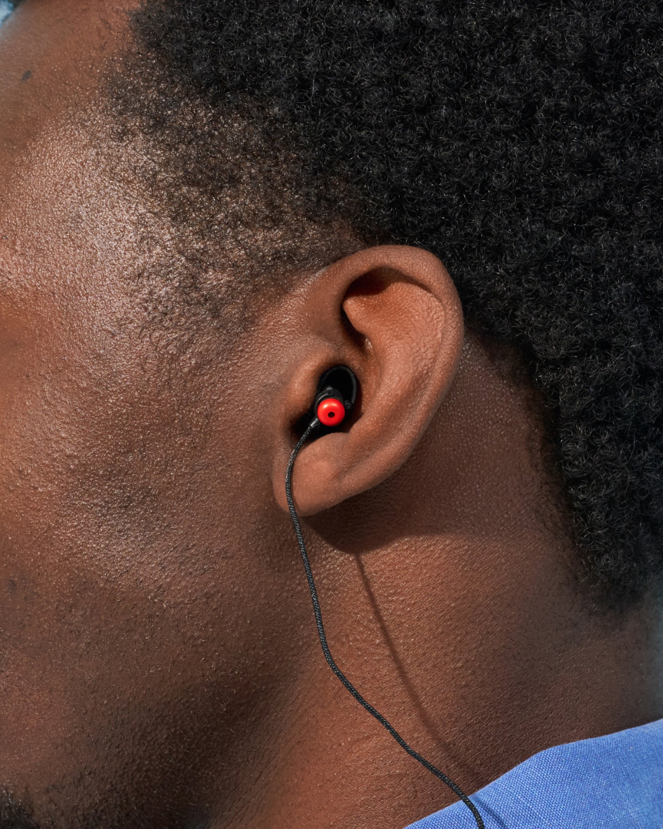 Close-up of Alpine WorkSafe in ear 