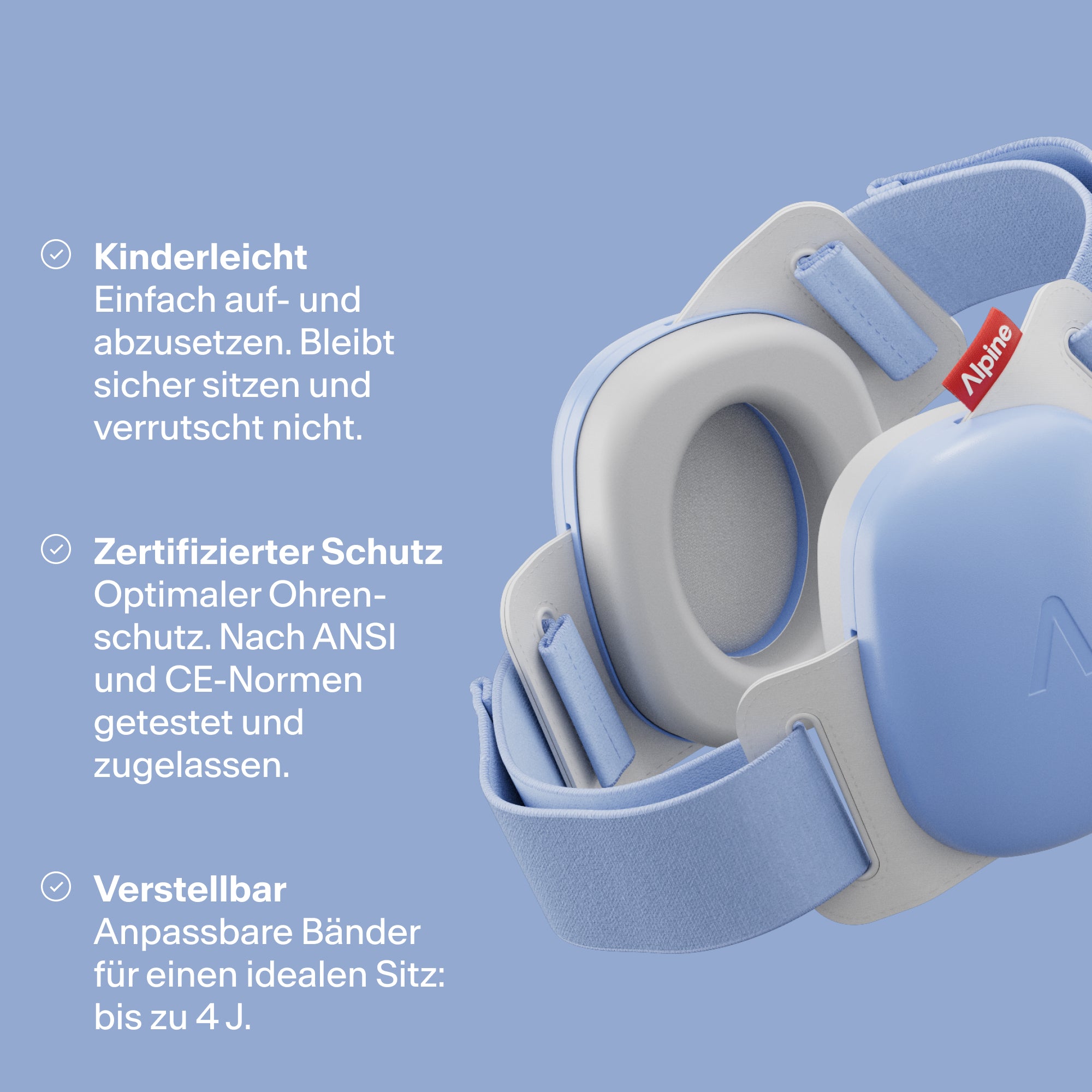 render alpine muffy baby in sky blue mit drei usps: kinderleicht, schutz und verstellbar