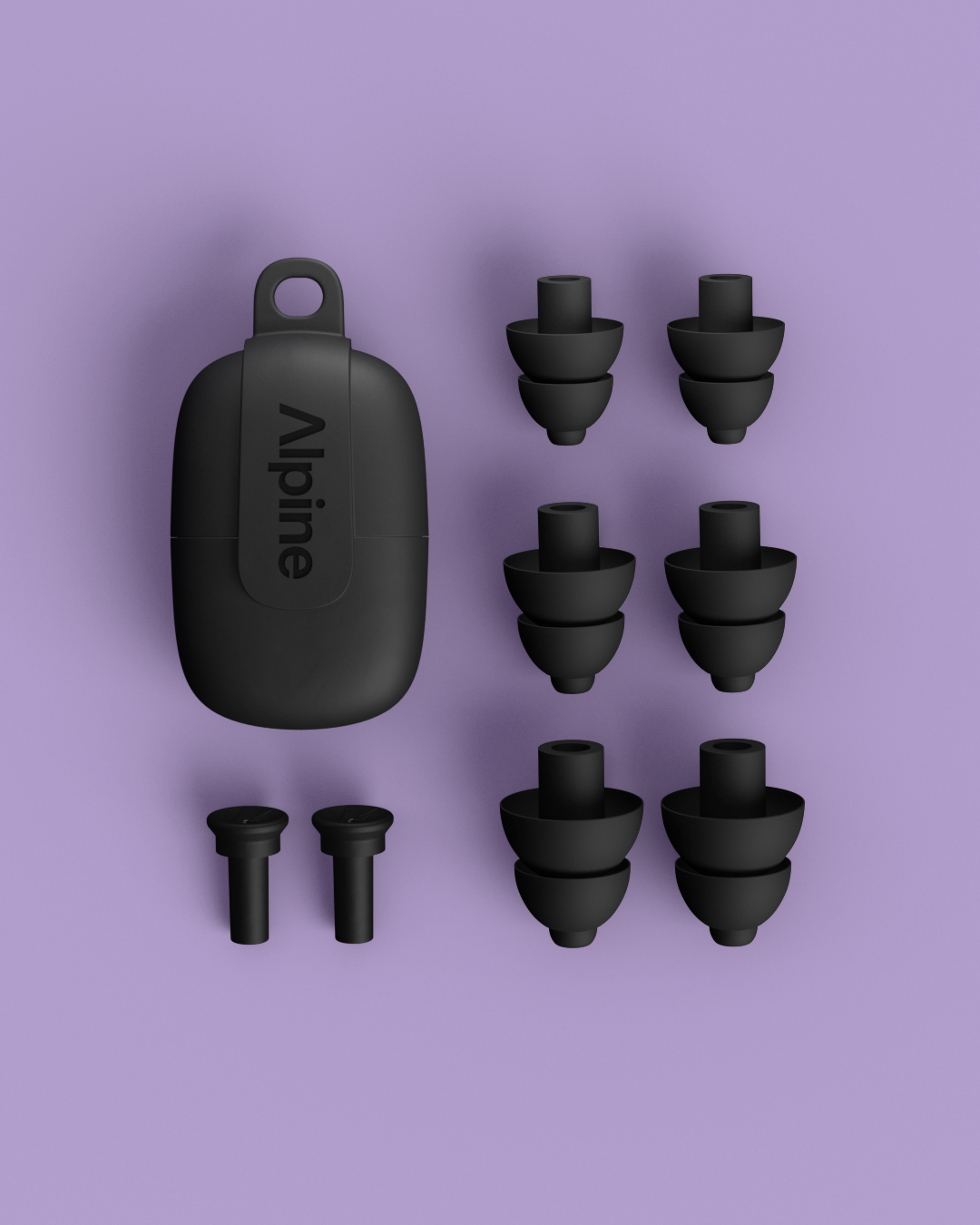 alpine partyplug festival earplugs overview including case black #color_schwarz
