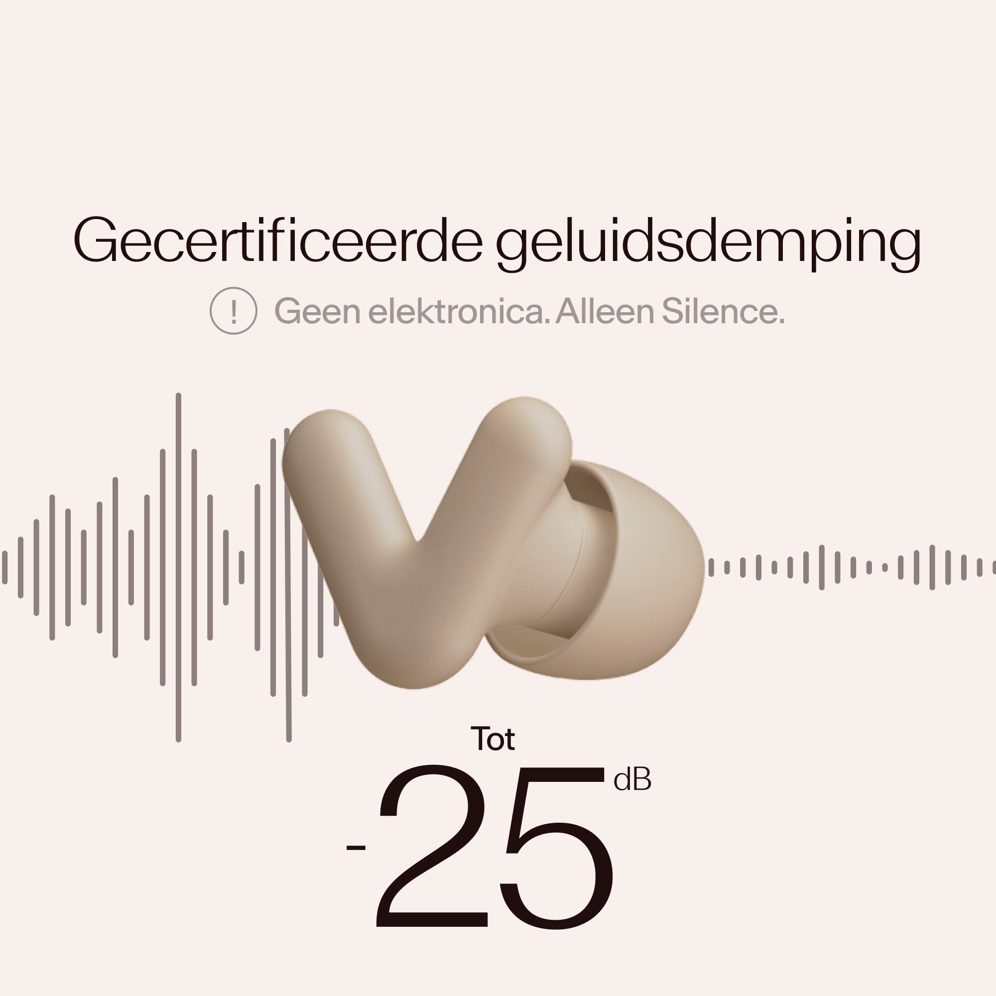 Alpine Silence oordoppen met gecertificeerde geluidsdemping #color_beige  #lang_nl