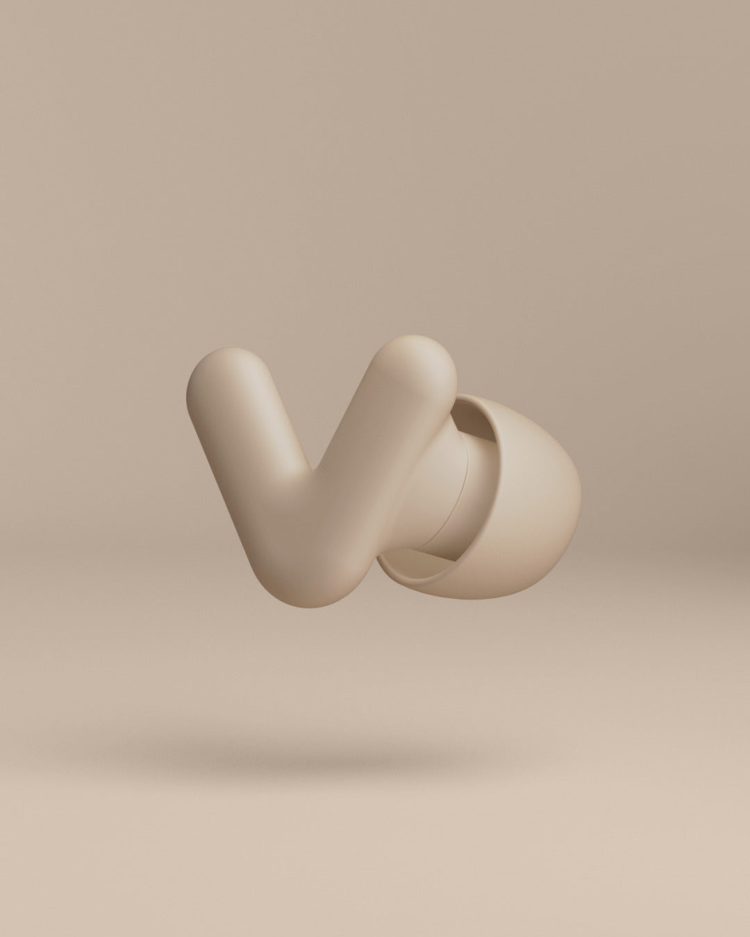 Alpine Silence productafbeelding van één oordopje – beige 