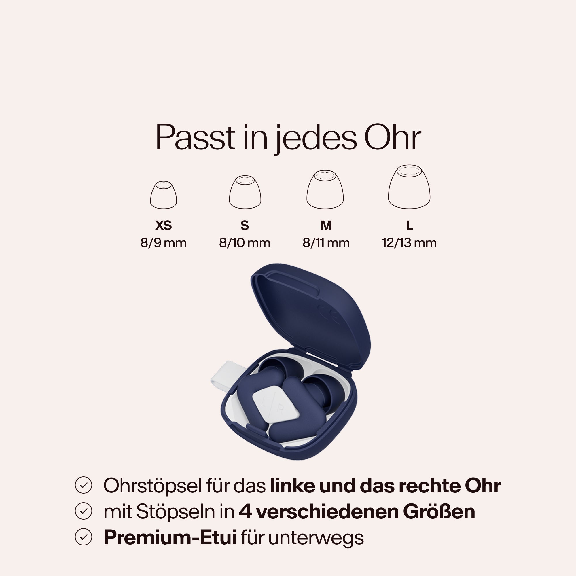 Alpine Silence in Mitternachtsblau mit Tip-Größen und Etui 
