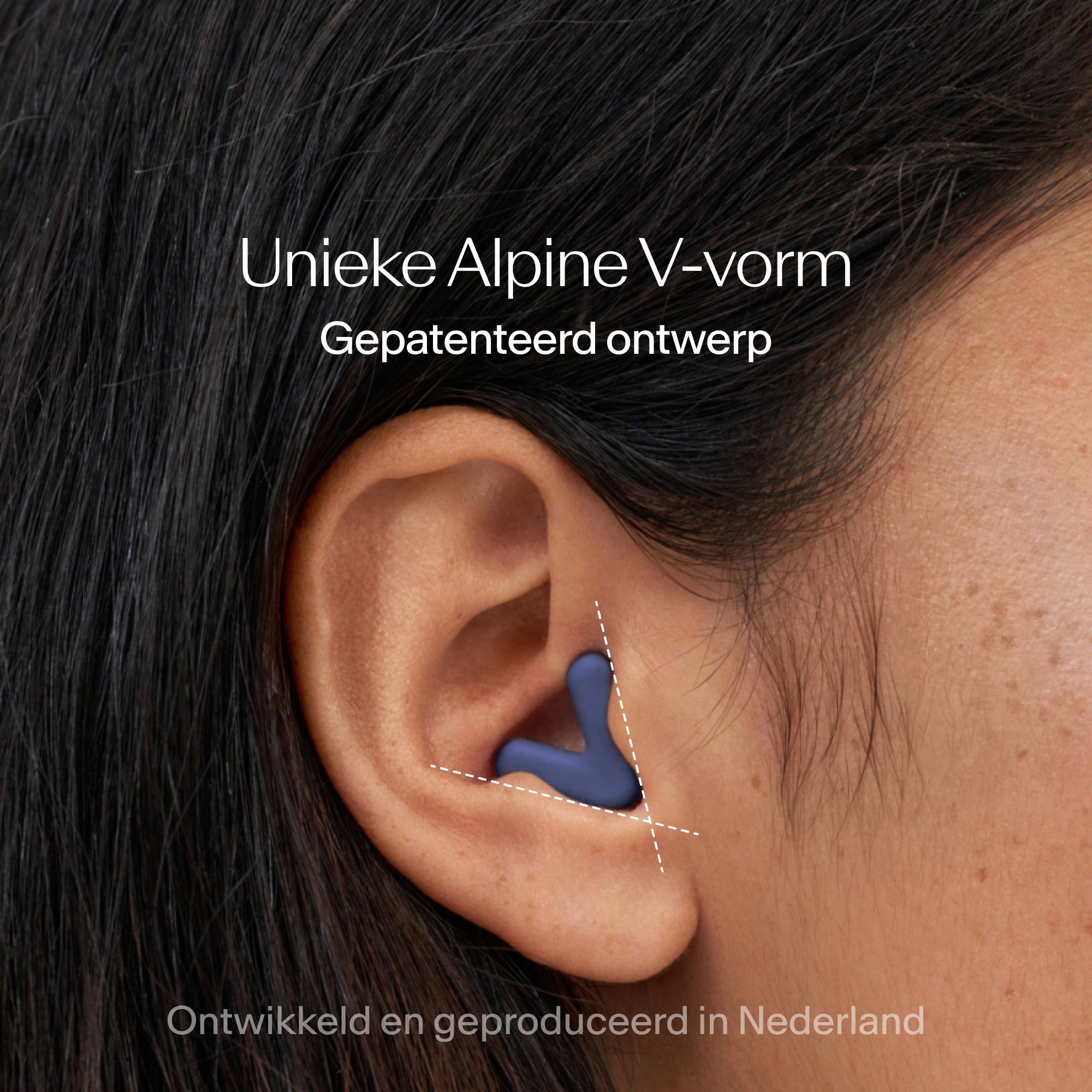 Alpine Silence oordoppen met nauwsluitende pasvorm in oor – midnight blue 
