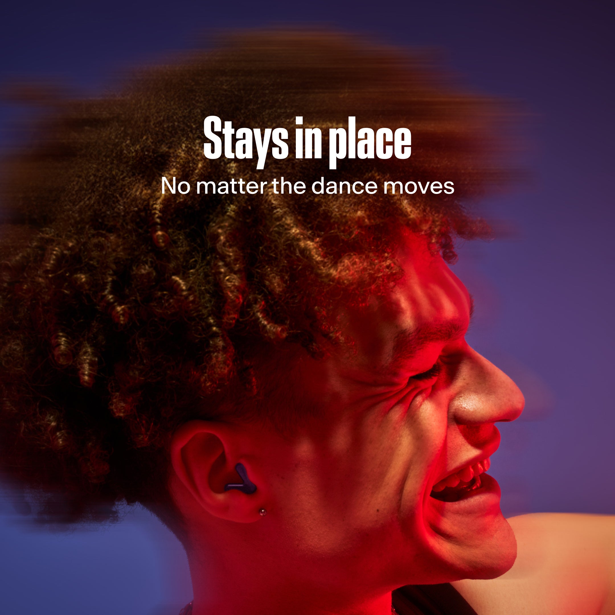 Man wears Alpine Tune in dark-blue while dancing 