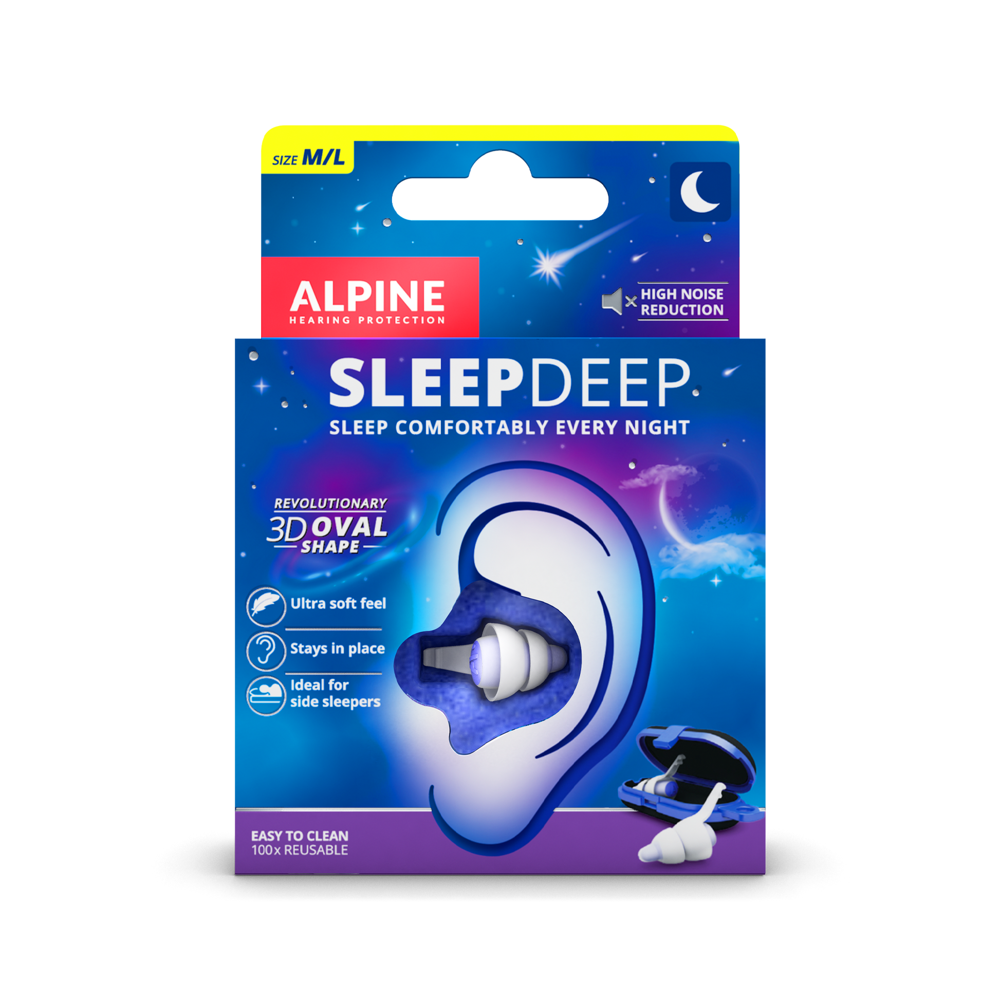 Alpine SleepDeep Ohrstöpsel zum Schlafen Alpine hearing protection Kapselgehörschutz Ohrstöpsel Schützen Sie Ihr Ohr red dot award schlafen