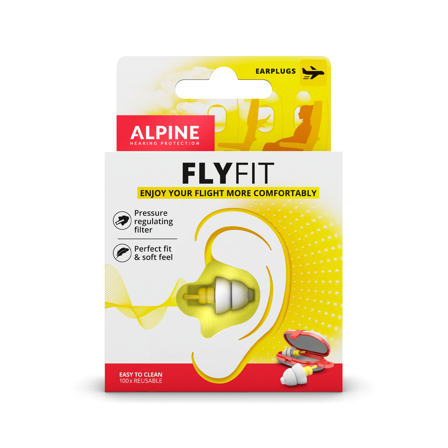 Alpine hearing protection Kapselgehörschutz Ohrstöpsel Schützen Sie Ihr Ohr red dot award Reisen FlyFit Pluggies Kids Plug&Go Muffy Baby Ferien fliegen Druck auf das Trommelfell Druckregelfilter