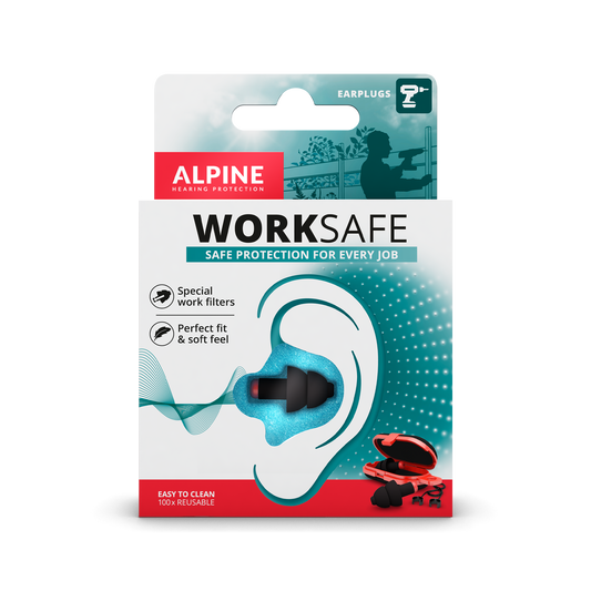 Alpine WorkSafe Ohrstöpsel schützen die Ohren bei der Arbeit Alpine hearing protection Kapselgehörschutz Ohrstöpsel Schützen Sie Ihr Ohr red dot award Heimwerken 