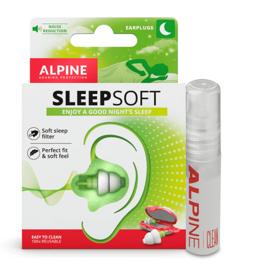 Alpine SleepSoft Ohrstöpsel für weniger Lärm im Schlaf Alpine hearing protection Kapselgehörschutz Ohrstöpsel Schützen Sie Ihr Ohr red dot award schlafen 